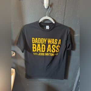 Jesse Dayton Black Tee with Bold Yellow Design